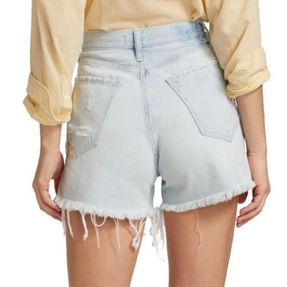 7 For All Mankind Easy Ruby High Waisted Cust Off Shorts - Picture 9 of 16